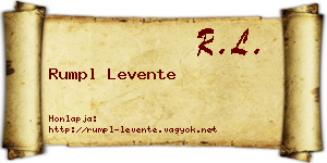Rumpl Levente névjegykártya